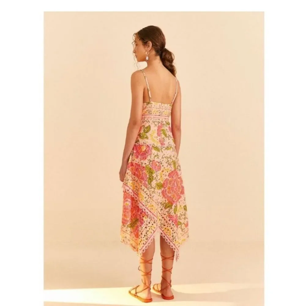 FARM RIO Blooming Floral Embroidered Handkerchief Dress - Picture 5 of 15